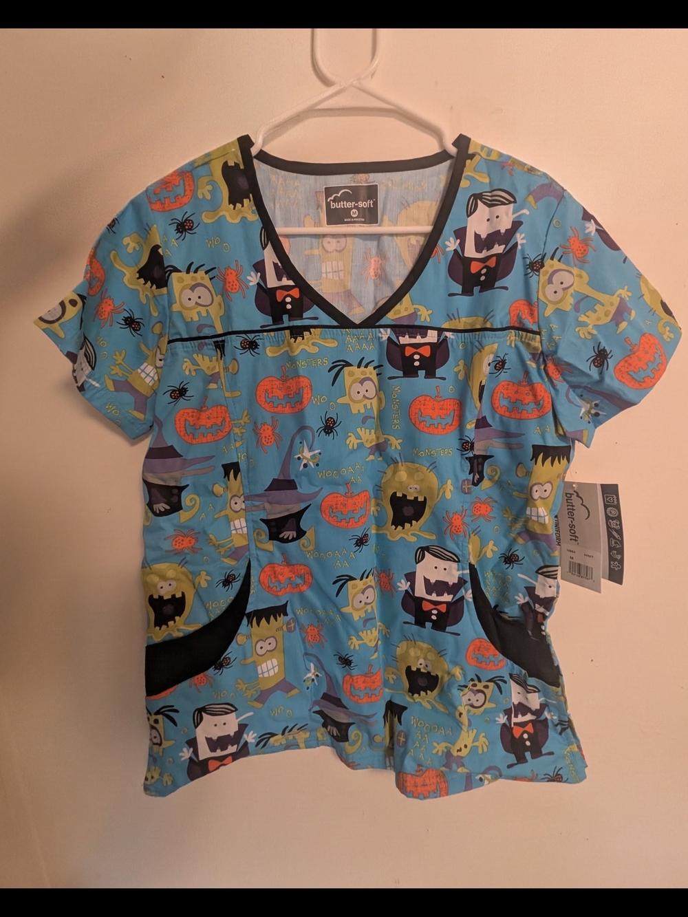 Butter-Soft Kids' Blue Halloween Character Print Tee